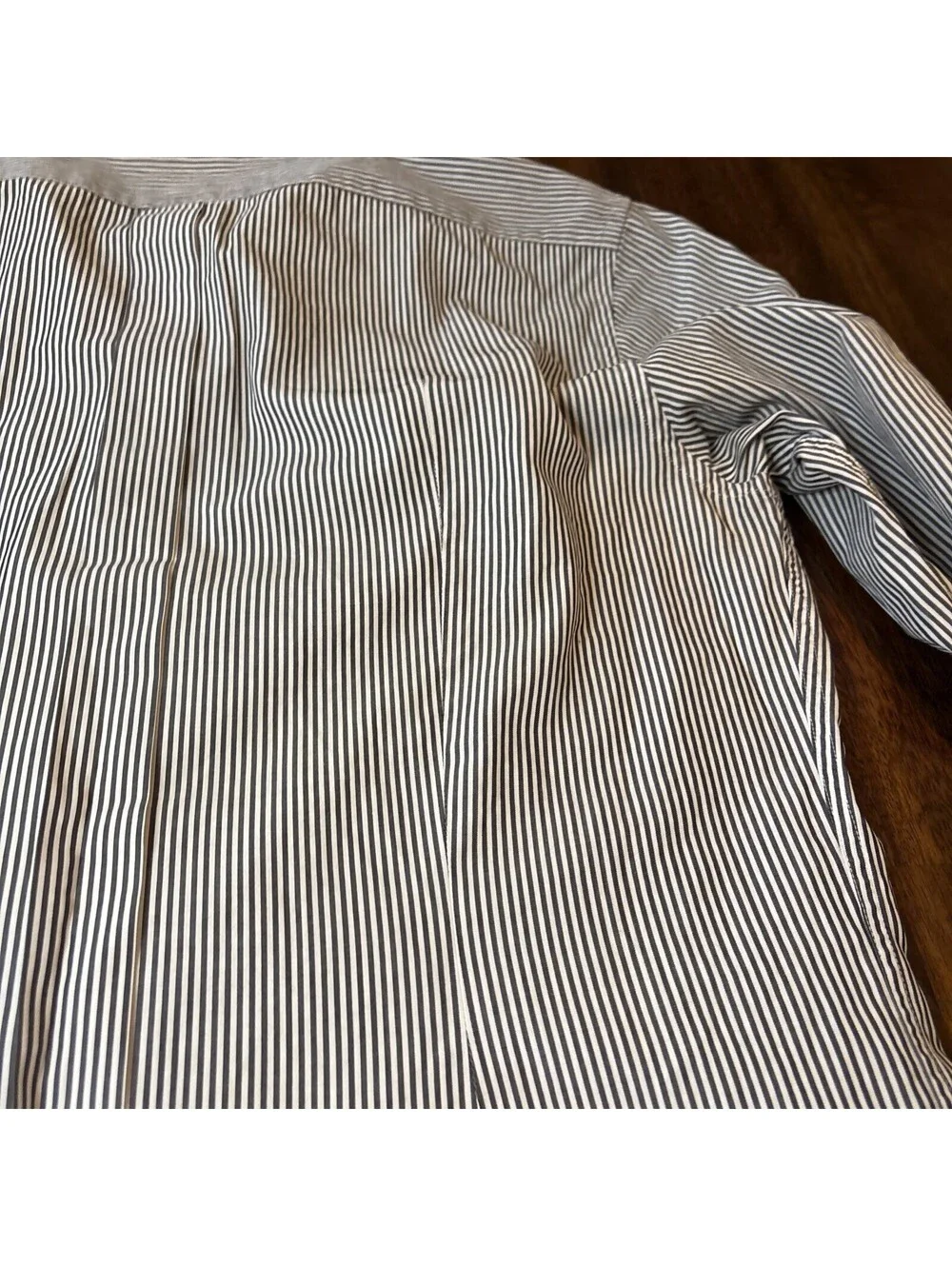 DOLCE & GABBANA GOLD MADE IN ITALY MEN'S WHITE/BLK STRIPED LONG SLV DRESS SHIRT